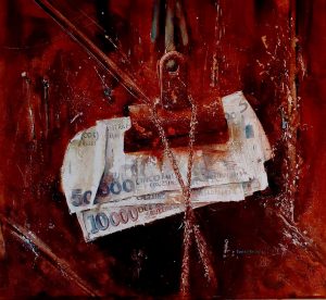 David Poxon International Watercolour Master. Pure watercolour painting 'the colour of money' released in a limited edition of 100.
