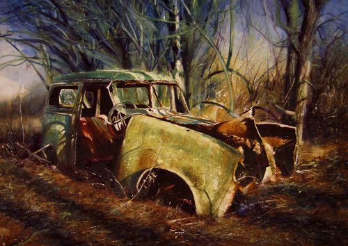 Car In Evening Wood